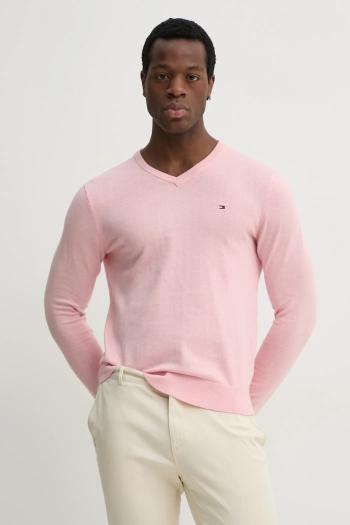 Bavlnený sveter Tommy Hilfiger čierna farba, tenký, MW0MW14745
