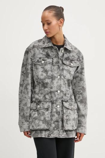 Bunda Moschino Jeans dámska, šedá farba, prechodná, A0511 8722