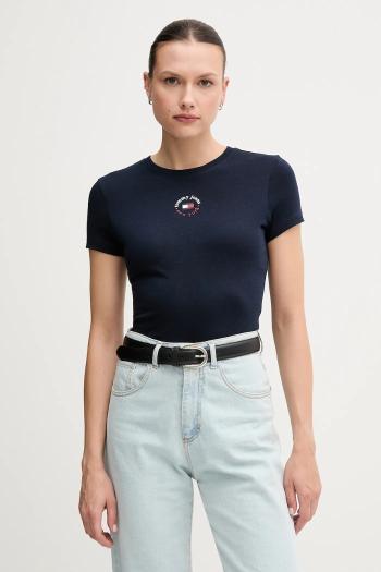 Tričko Tommy Jeans dámske, tmavomodrá farba, DW0DW20316