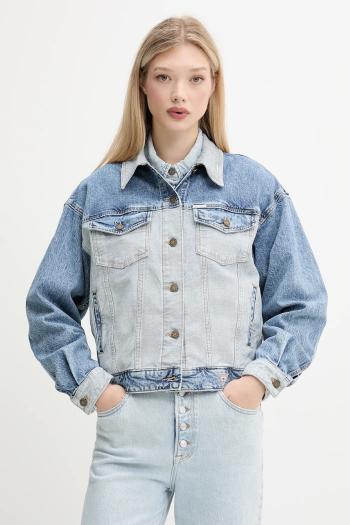 Rifľová bunda Guess Jeans prechodná, oversize, W5YN56 D5M56