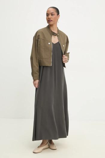 Bavlnená bunda Answear.LAB zelená farba, prechodná, oversize