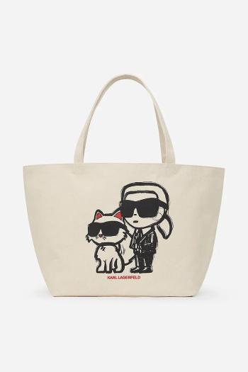 Bavlnená taška Karl Lagerfeld béžová farba, A2W50026