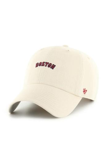 Bavlnená šiltovka 47 brand MLB Boston Red Sox béžová farba, s nášivkou, B-BSRNS02GWS-NT