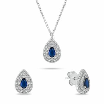Brilio Silver Strieborný set šperkov so zirkónmi Tear Drop SET284WB (náhrdelník, náušnice)
