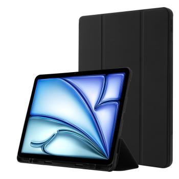 LEATHER Zaklápací kryt pre Apple iPad Air 11 2025 / Air 11 2024 čierny