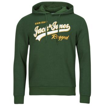 Jack & Jones  JJELOGO SWEAT HOOD 2 COL 23/24  Mikiny Zelená