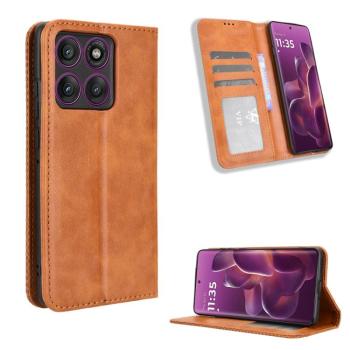 BUSINESS Peňaženkový kryt pre Motorola Edge 60 Pro hnedý