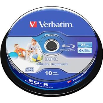 VERBATIM BD-R SL DataLife 25GB, 6x, printable, spindle 10 ks (43804)