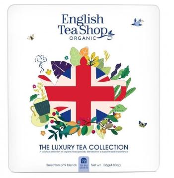 English Tea Shop Darčeková sada Union Jack biela v plechovej kazete BIO 72 sáčkov