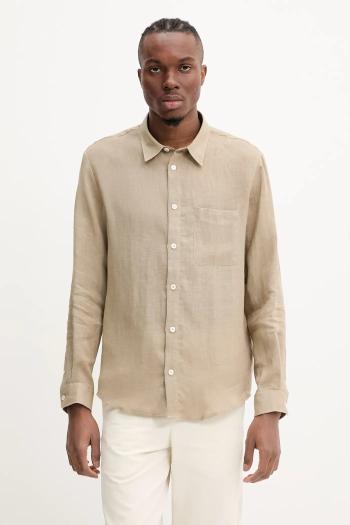 Košeľa A.P.C. A.P.C. Chemise Cassel LIAEK-H12545 BLACK pánska, čierna farba, regular, s klasickým golierom