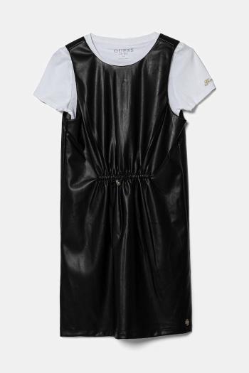 Dievčenské šaty Guess čierna farba, mini, áčkový strih, J5RK34 K8GF0