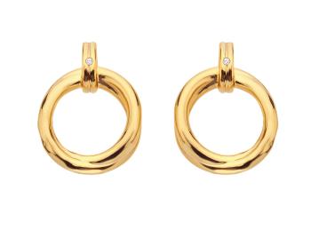 Hot Diamonds Pozlátené visiace náušnice s diamantmi Jac Jossa Soul DE813