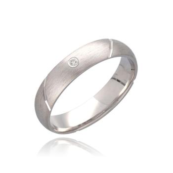 MOISS Brúsený strieborný prsteň s čírym zirkónom RL000161-P 60 mm