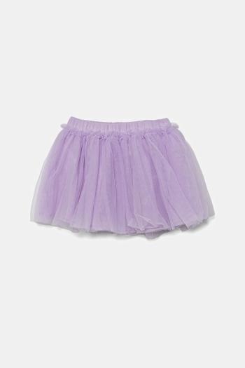 Dievčenská sukňa United Colors of Benetton fialová farba, mini, áčkový strih, 4XTGG0011