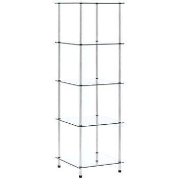 Shumee 5-poschodová polica priehľadná 40 × 40 × 130 cm tvrdené sklo, 249506