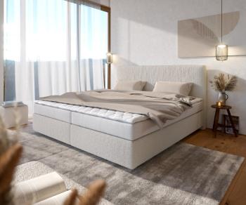 Boxspringová posteľ Dream-Well 200x200 cm bouclé s matracom a topperom