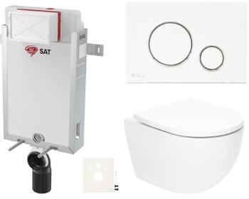 Závesný wc set SAT Fusion na zamurovanie vírové splachovanie SIKOSZTORFU70