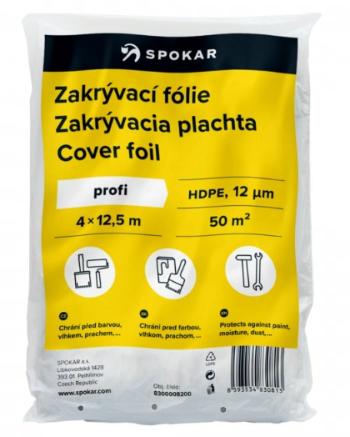 SPOKAR - Zakrývacia fólia (12 mμ) (priehľadná, 4 x 12,5m)