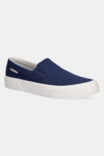 Tenisky Tommy Jeans SLIP ON CANVAS COLOR tmavomodrá farba, EM0EM01544