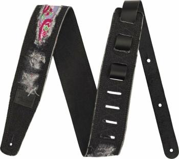 Fender Wrangler Ripped Paisley Denim Strap Gitarový pás Black