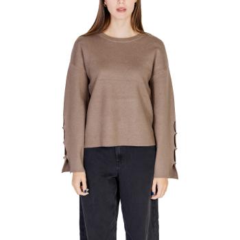 Vila  VICASSIE L/S BUTTON DETAIL KNIT TOP/R 14098875  Svetre Hnedá