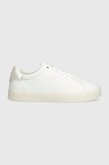 Kožené tenisky Calvin Klein CUPSOLE LACE UP PEARL biela farba, HW0HW01897