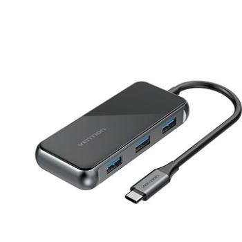 Vention Type-C (USB-C) to HDMI/3× USB3.0/RJ-45/PD Docking Station 0,15 m Gray Mirrored Surface (TFFHB)