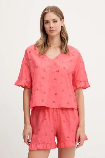 Bavlnené pyžamo United Colors of Benetton ružová farba, bavlnené, 4SHX3P03X