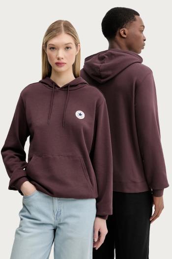 Mikina Converse hnedá farba, s kapucňou, jednofarebná, 10026983-A08
