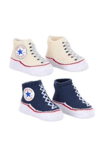 Ponožky pre bábätká Converse 2-pak zelená farba