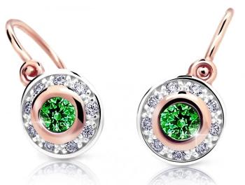 Cutie Jewellery Trblietavé detské bicolor náušnice C2400-10-X-4 zelená