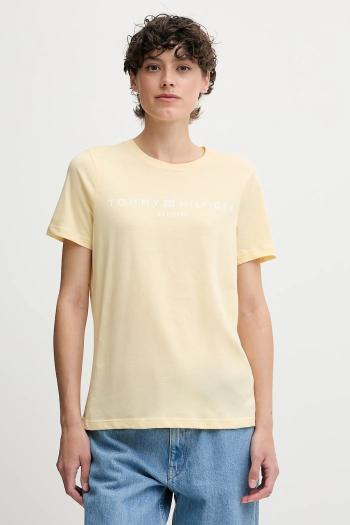 Bavlnené tričko Tommy Hilfiger dámske, žltá farba, WW0WW40276