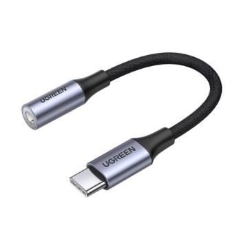 Ugreen AV161 adaptér USB C / 3.5mm mini jack 10cm, čierny