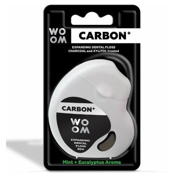 WOOM Carbon+ Expandujúca čierna zubná niť 30 m