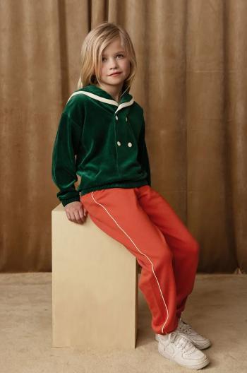 Detské tepláky Mini Rodini Plain piping oranžová farba, 2513010742