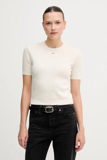 Bavlnený sveter Tommy Jeans žltá farba, tenký, DW0DW19336