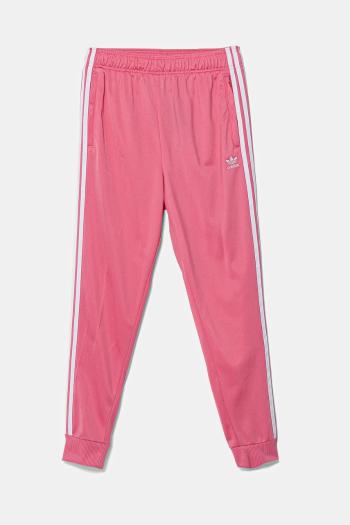 Detské tepláky adidas Originals ružová farba, s nášivkou, JV8566