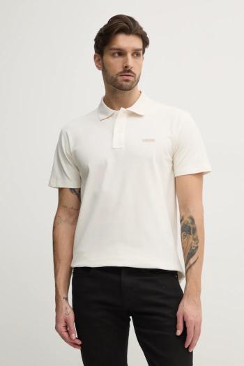 Polo tričko Calvin Klein Jeans pánske, béžová farba, jednofarebné, J30J327534
