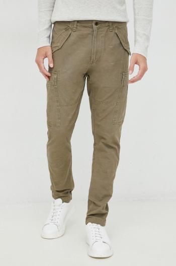 Bavlnené nohavice Polo Ralph Lauren pánske, zelená farba, strih cargo