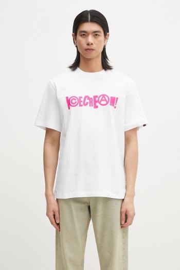 Bavlnené tričko ICECREAM Anarchy T-Shirt pánske, biela farba, s potlačou, IC24461
