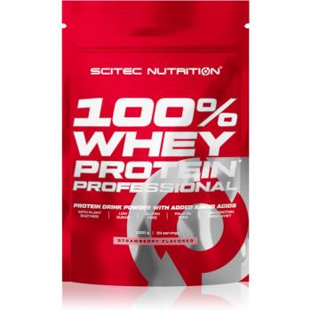 Scitec Nutrition 100% Whey Protein Professional srvátkový proteín s tráviacimi enzýmami príchuť Strawberry 1000 g