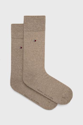 Ponožky Tommy Hilfiger 2-pak pánske, béžová farba, 371111