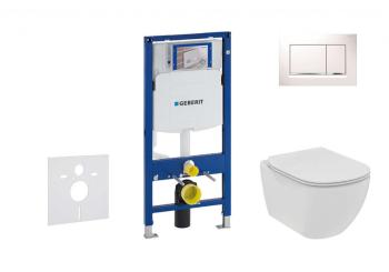GEBERIT - Duofix Set predstenovej inštalácie, klozetu a dosky Ideal Standard Tesi, tlačidla Sigma30, Rimless, SoftClose, biela/chróm 111.300.00.5 NE5