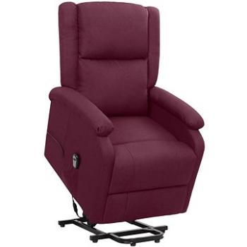 Zdvíhacie polohovacie kreslo fialové textil, 329706