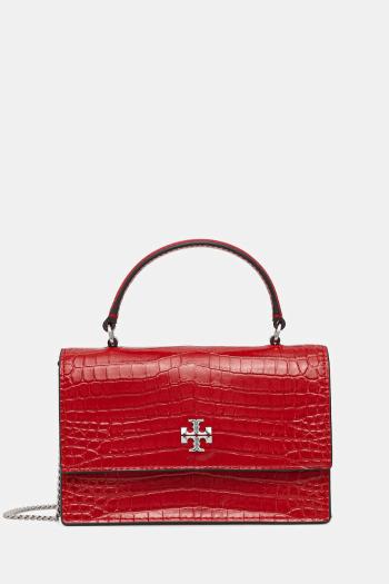 Kožená kabelka Tory Burch Kira Croc Mini Top červená farba, 174400.600