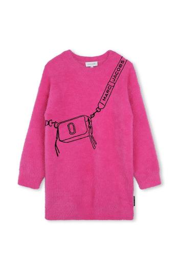 Dievčenské šaty Marc Jacobs ružová farba, mini, rovný strih, W60386