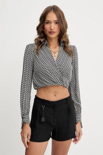 Blúzka Elisabetta Franchi čierna farba, vzorovaná, CAS0256E2