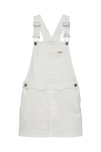Dievčenská rifľová sukňa Calvin Klein Jeans biela farba, mini, rovný strih, IG0IG02904