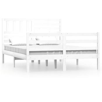 Shumee biely masívne drevo 150 × 200 cm 5FT King Size, 3101094