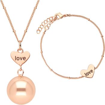 Bola Heart and Love tehotenská rolnička Rose Gold